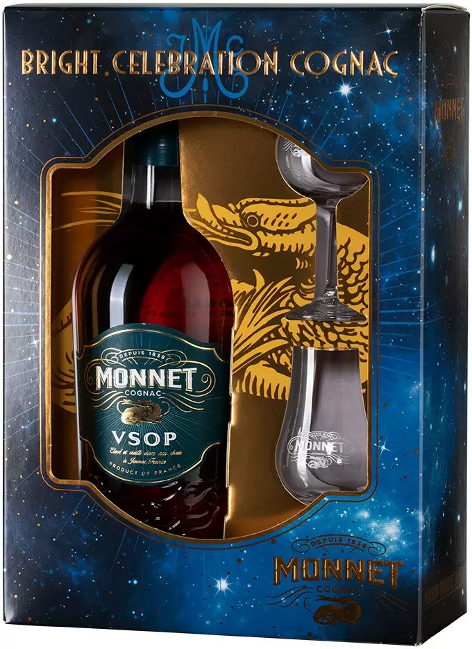 Коньяк Monnet VSOP 0.7 л Gift Box Set 2 Glasses - купить коньяк