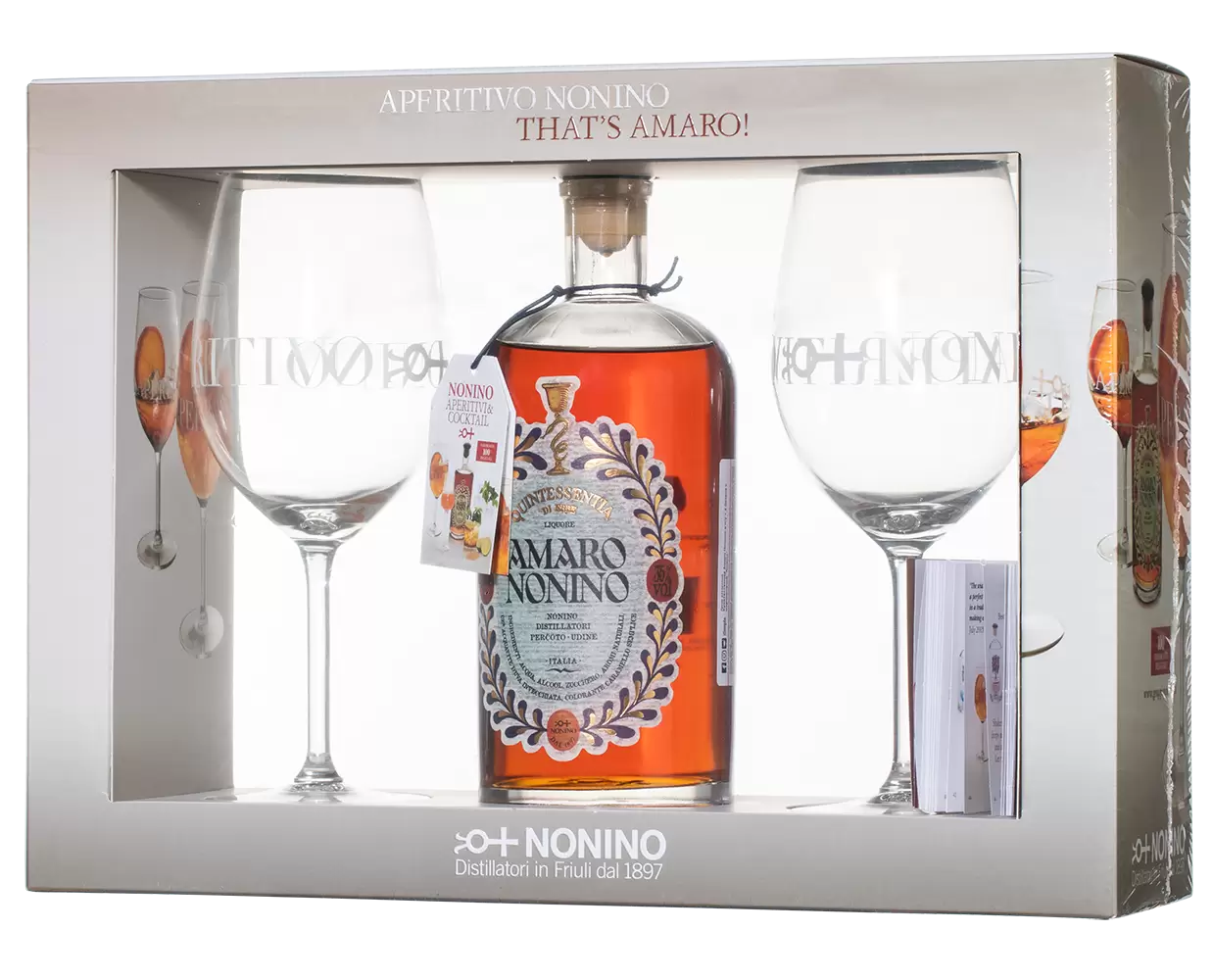 Ликер Quintessentia Amaro 0.7 л Gift Box Set 2 Glasses