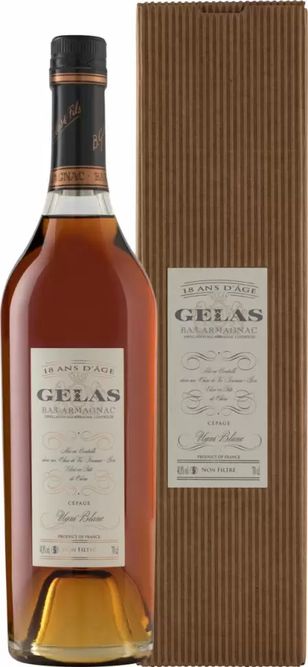 Арманьяк Gelas Bas-Armagnac Monocepage Ugni Blanc 18 Years Old 0.7 л в подарочной упаковке