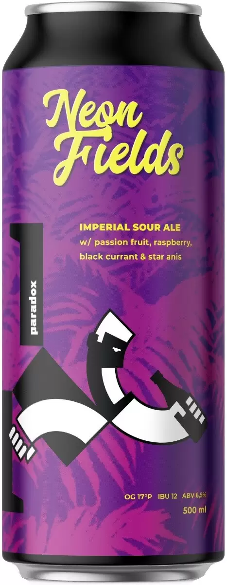Пиво Paradox Neon Fields Passion Fruit, Raspberry, Black Currant & Star Anis Can 0.5 л