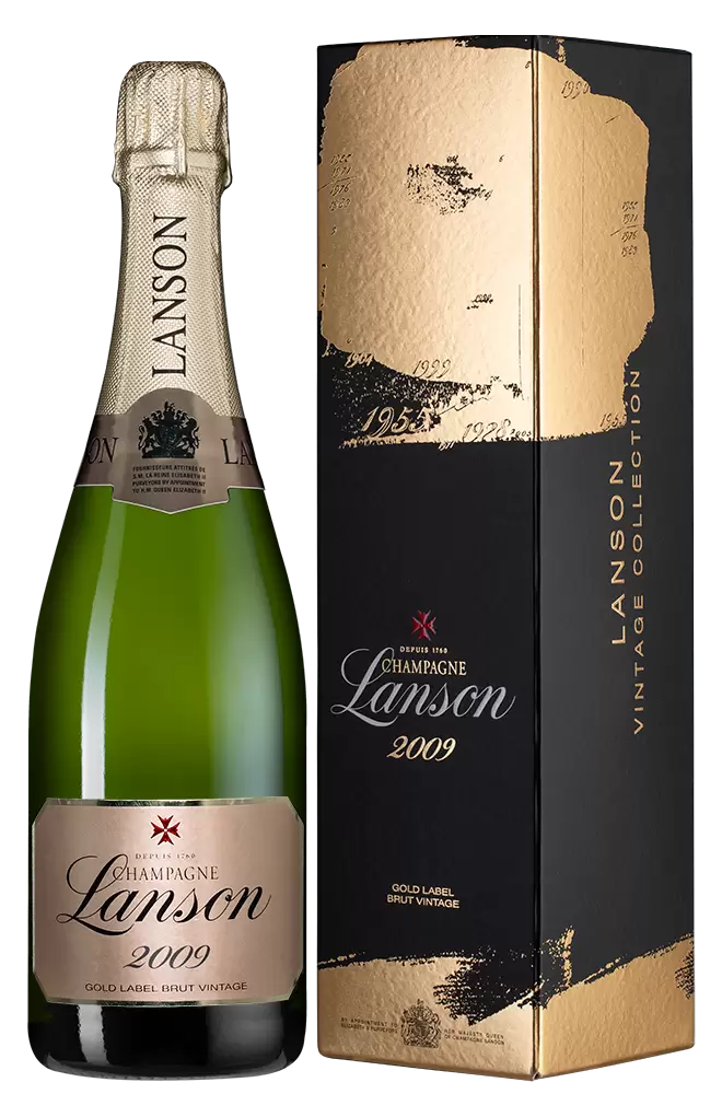 Шампанское Lanson Gold Label Brut Vintage 2009 г. 0.75 л Gift Box