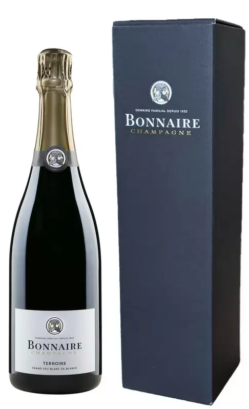 Шампанское Bonnaire Terroirs Grand Cru Blanc de Blancs Extra Brut Champagne AOC 0.75 л в подарочной упаковке