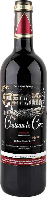 Вино Chateau Le Cone Chateau le Cone Bordeaux Superieur AOC 2018 г. 0.75 л