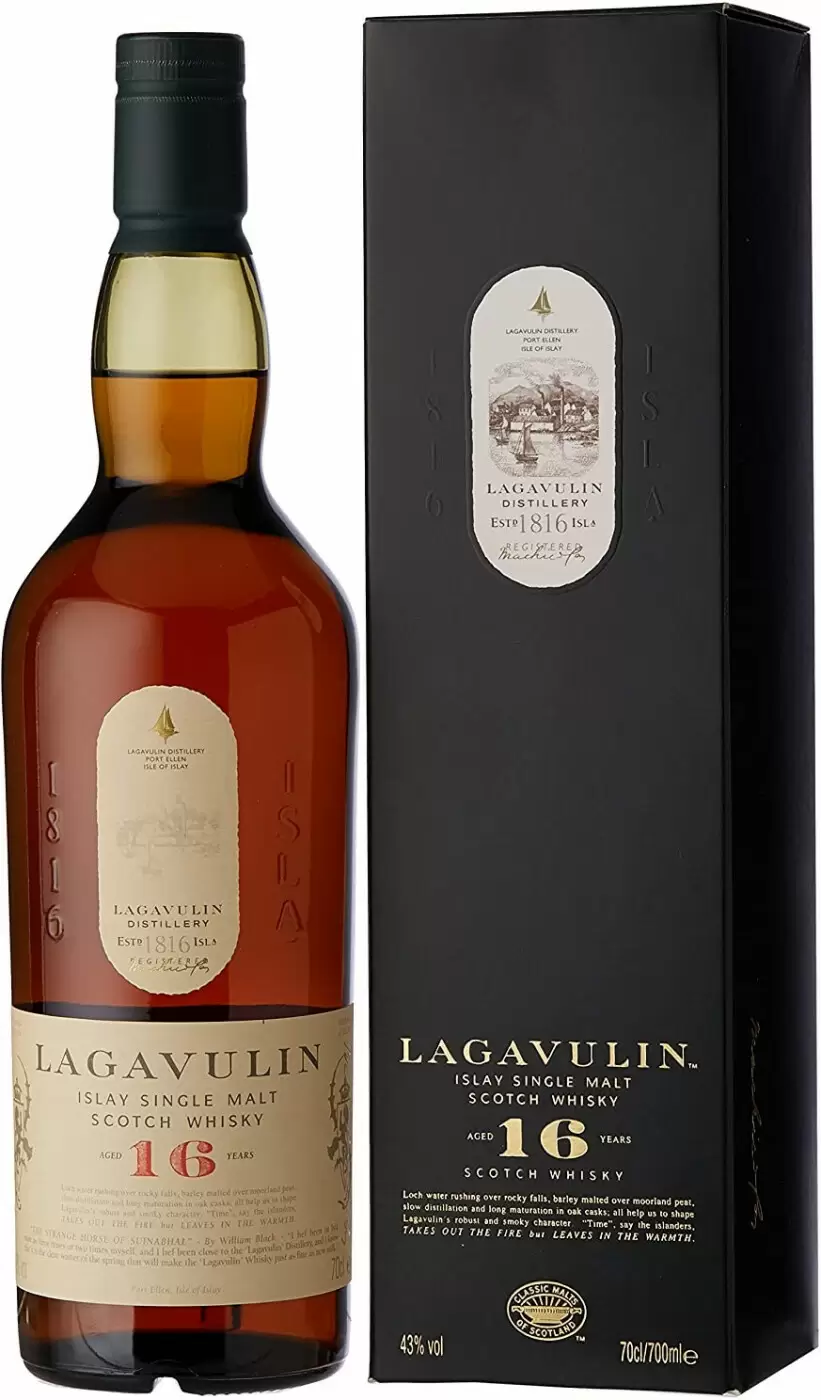 Виски Lagavulin Malt 16 Years Old 0.7 л в подарочной упаковке