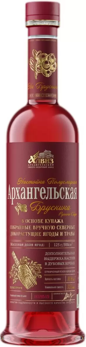 Ликер Архангельская Северная Выдержка Брусника 0.5 л