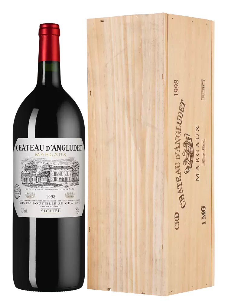 Вино Chateau d'Angludet 1998 г. 1.5 л Gift Box