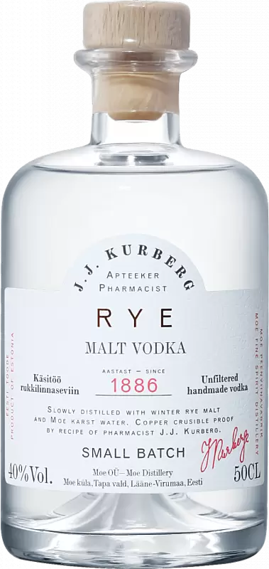 Водка J. J. Kurberg Rye Malt Organic 0.5 л