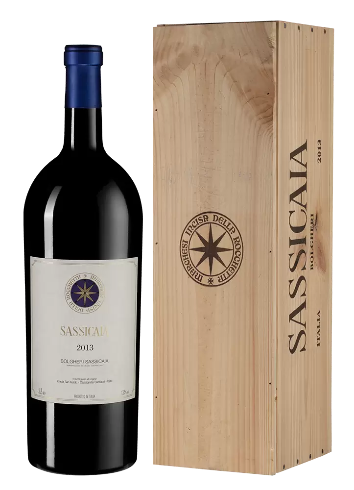 Вино Sassicaia 2013 г. 3 л Gift Box