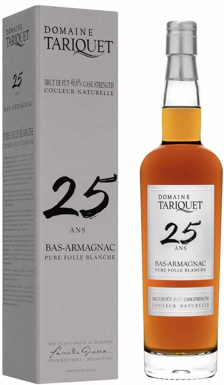 Арманьяк Domaine Tariquet Pure Folle Blanche Bas-Armagnac AOC 25 ans 0.7 л в подарочной упаковке