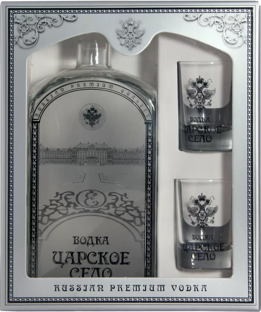 Водка Царское Село 2 Стопки 0.7 л Gift Box