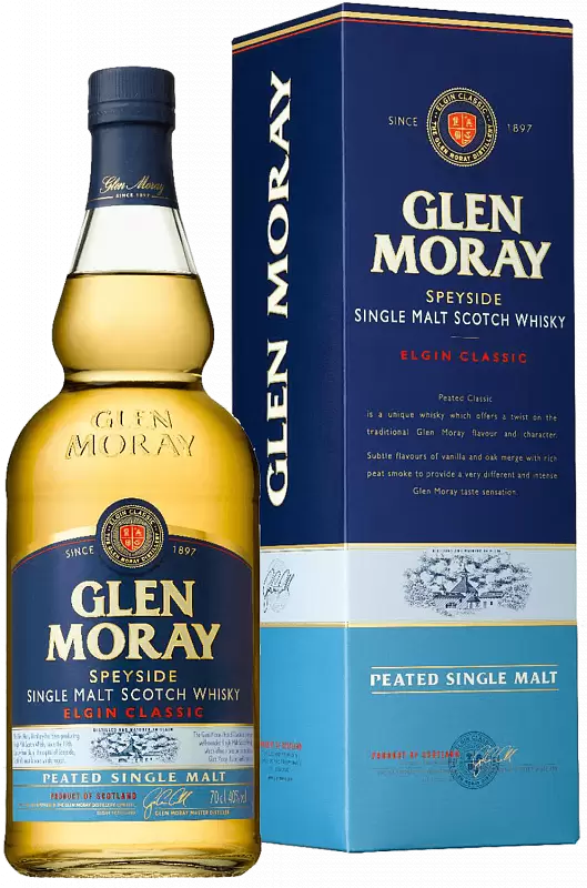 Виски Glen Moray Elgin Classic Peated Speyside Single Malt Scotch 0.7 л Gift Box