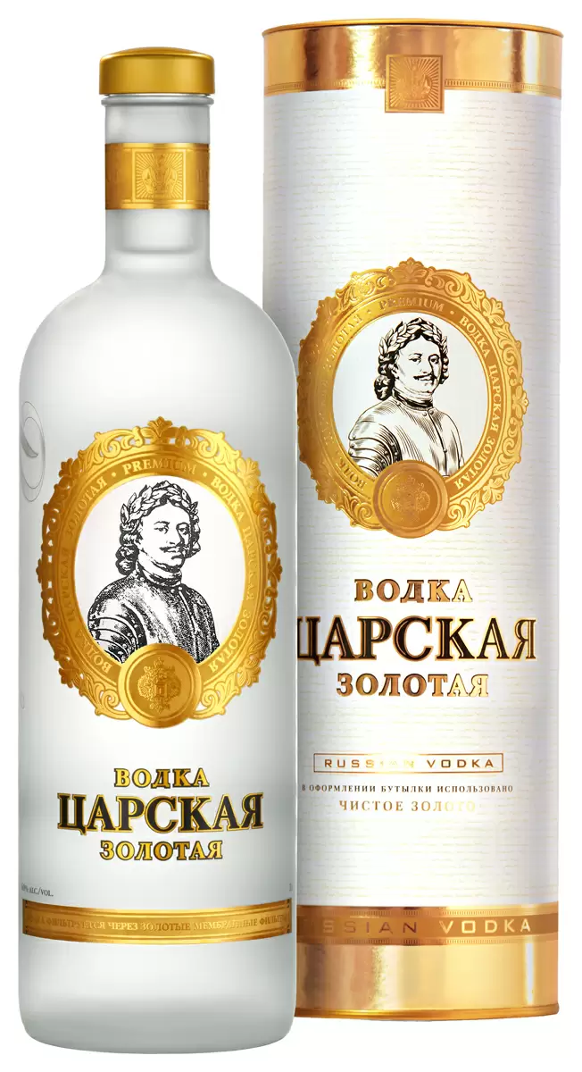 Водка Царская Золотая 1 л Gift Box