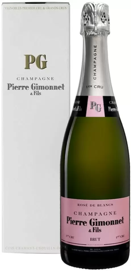 Шампанское Pierre Gimonnet & Fils Rose de Blancs Brut 1er Cru Champagne AOC 0.75 л в подарочной упаковке