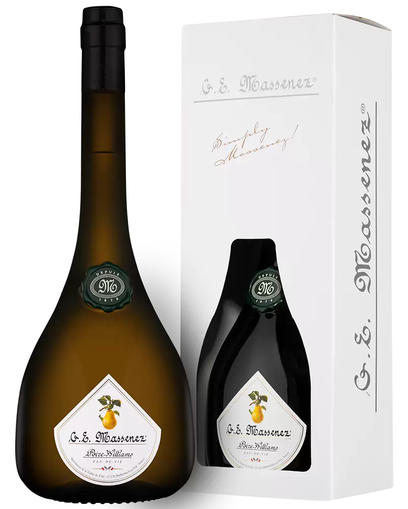 Бренди G E Massenez Eau-de-Vie Poire Williams 0.7 л в подарочной упаковке