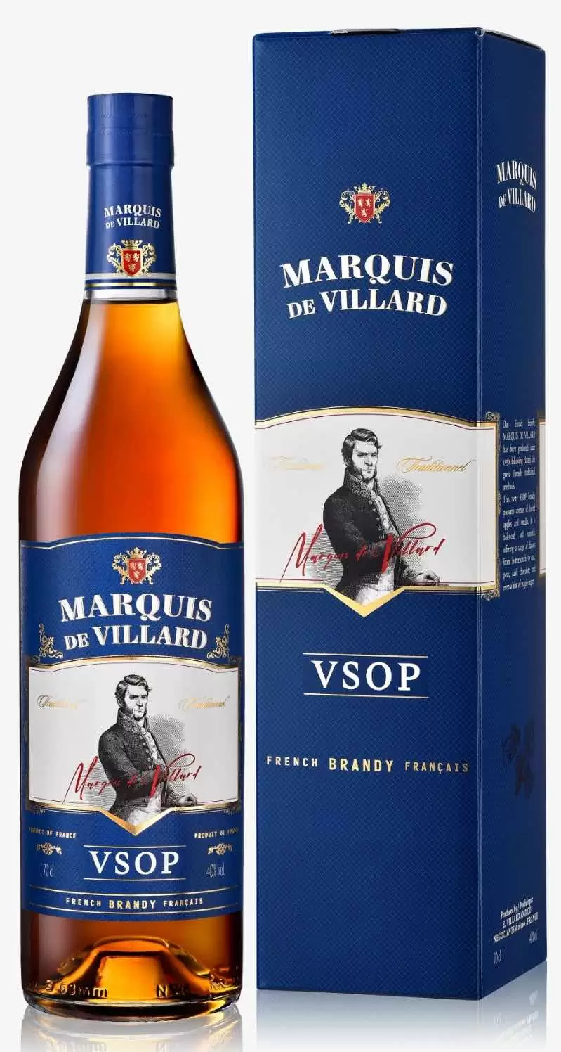Бренди Brandy Marquis de Villard VSOP 0.7 л в подарочной упаковке