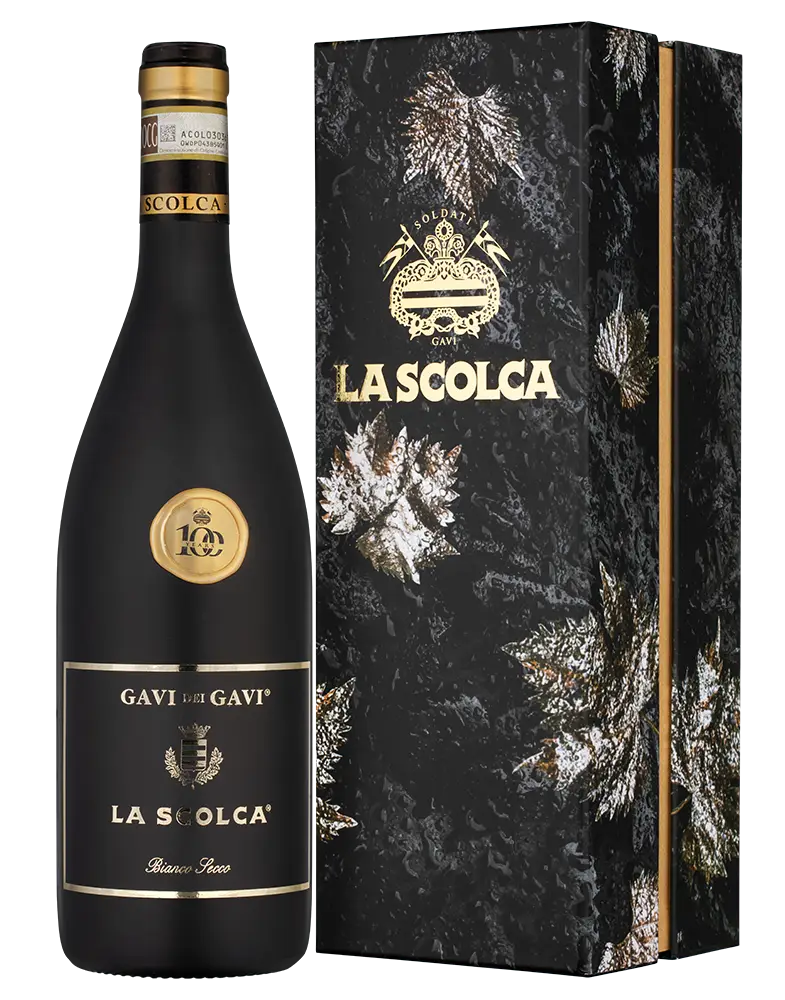 Вино Gavi dei Gavi special black bottle La Scolca 1.5 л в подарочной упаковке