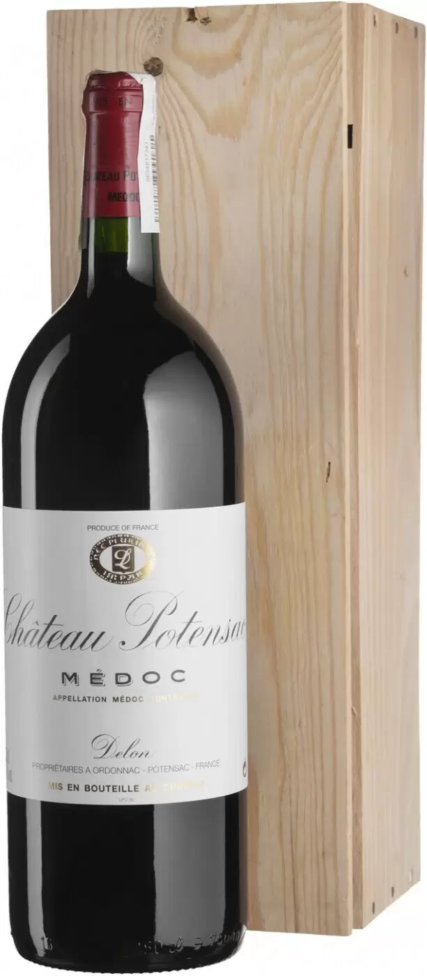 Вино Chateau Potensac 2020 г. 1.5 л в подарочной упаковке