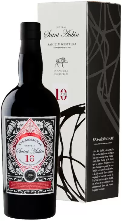 Арманьяк Saint Aubin 10 Age Bas-Armagnac AOC 0.7 л Gift Box