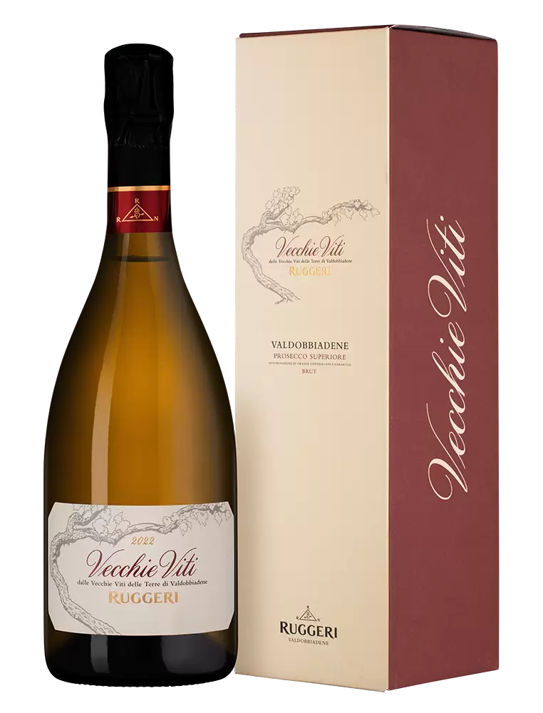 Игристое вино Vecchie Viti Valdobbiadene Prosecco Superiore Ruggeri 0.75 л в подарочной упаковке
