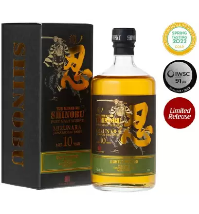 Виски Shinobu Lightly Peated 10 Years Old Pure Malt Mizunara Oak Finish 0.7 л Gift Box