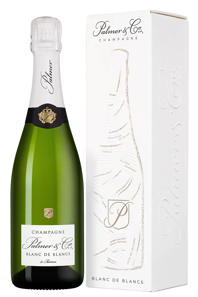 Шампанское Blanc de Blancs Palmer & Co 0.75 л в подарочной упаковке