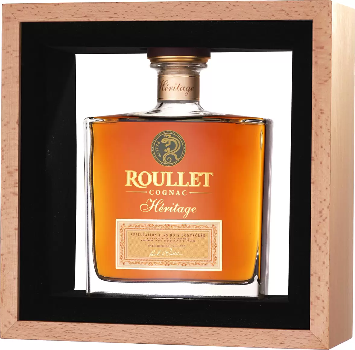 Коньяк Roullet Heritage Fins Bois In Cardboard Box With Wooden Mount Frame 0.7 л Gift Box