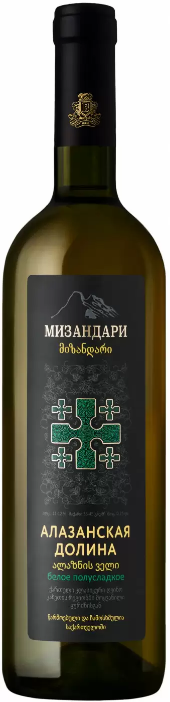 Вино Мизандари Алазанская Долина Полусладкое Белое 0.75 л