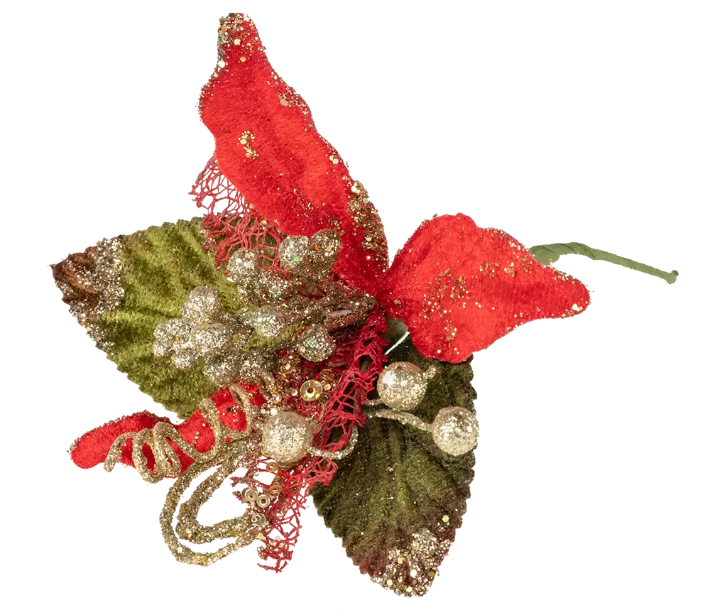 Декор Stella di Natale Rossa c bacche 18 см