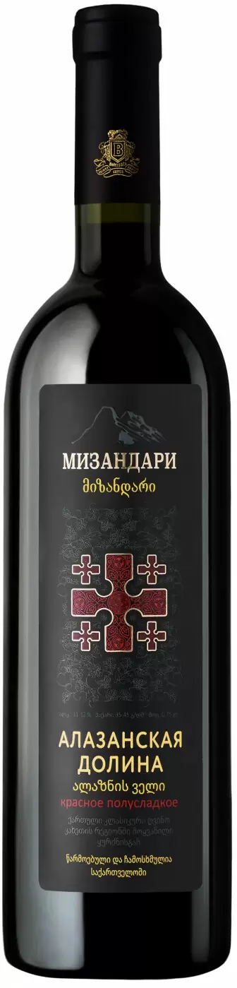 Вино Мизандари Алазанская Долина Полусладкое Красное 0.75 л