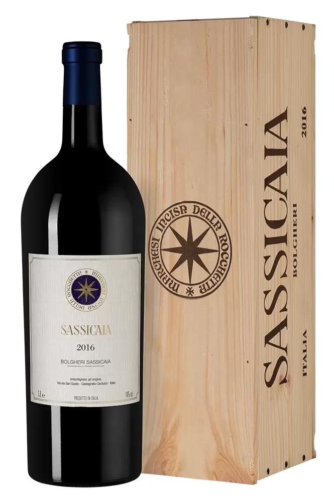 Вино Sassicaia 2016 г. 3 л Gift Box