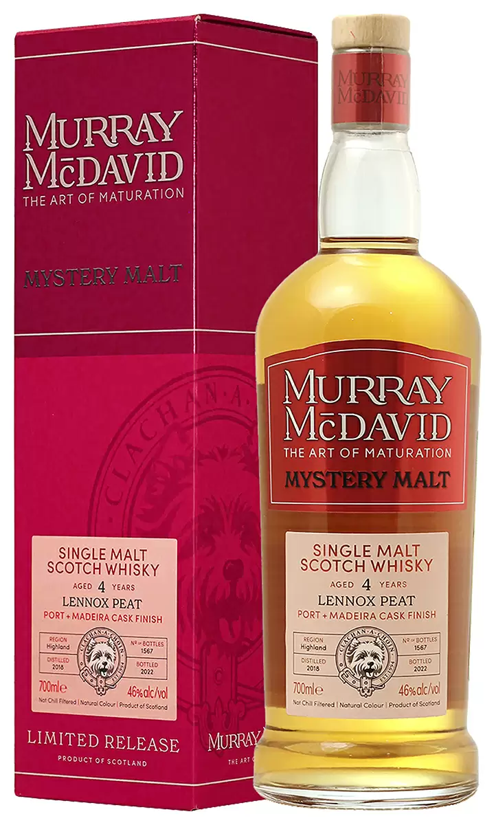 Виски Murray McDavid Mystery Malt Lennox Peat 4 Years Old 0.7 л Gift Box