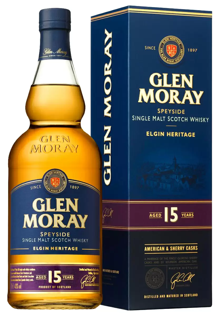 Виски Glen Moray Elgin Heritage 15 Years Old Speyside Single Malt Scotch 0.7 л Gift Box