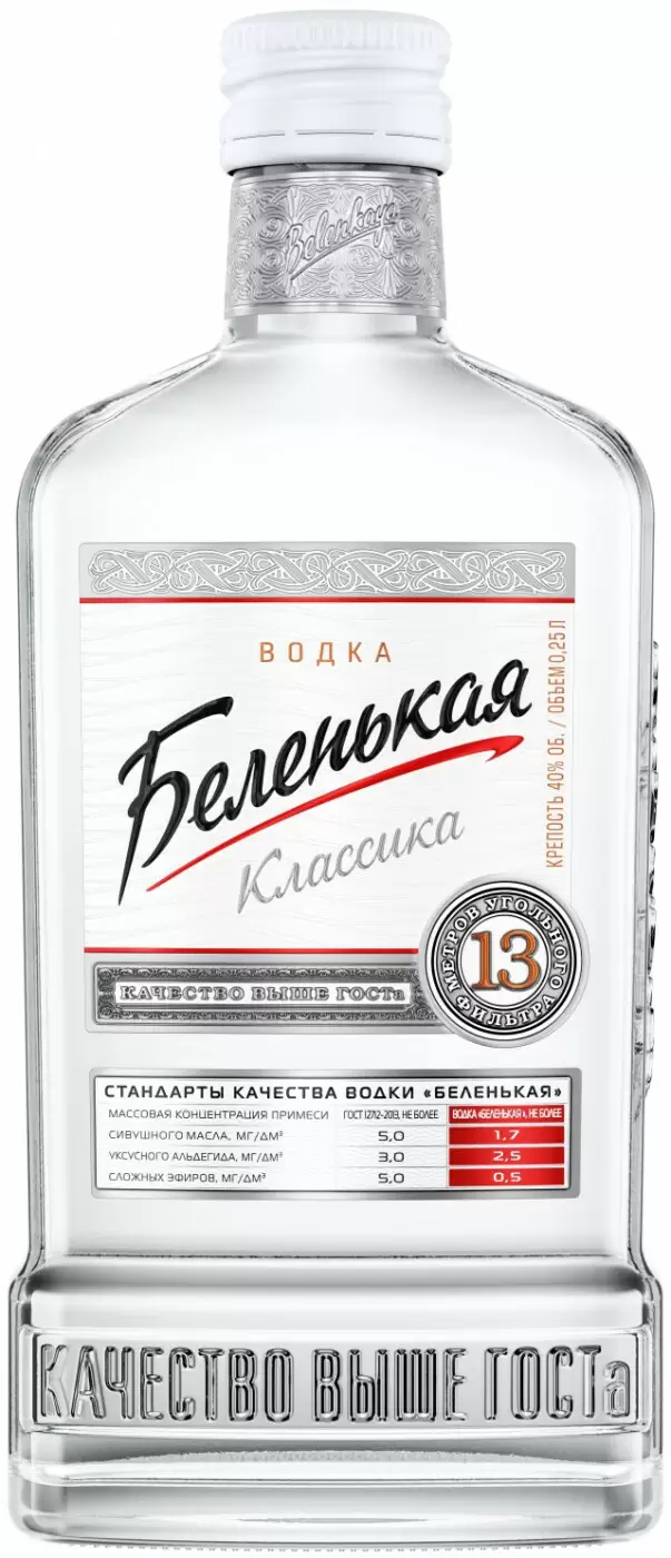 Водка Беленькая фляга 0.25 л