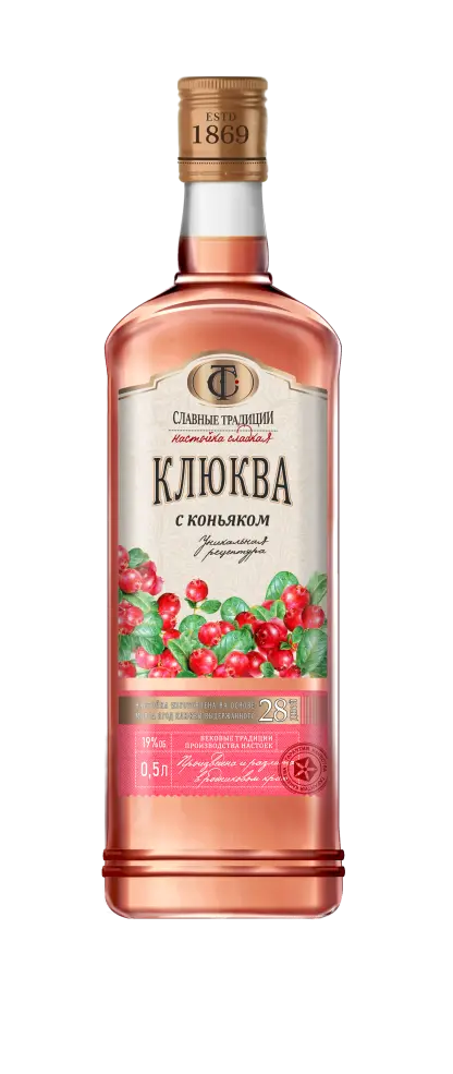 Настойка Slavnye Tradicii Cranberry & Cognac 0.5 л