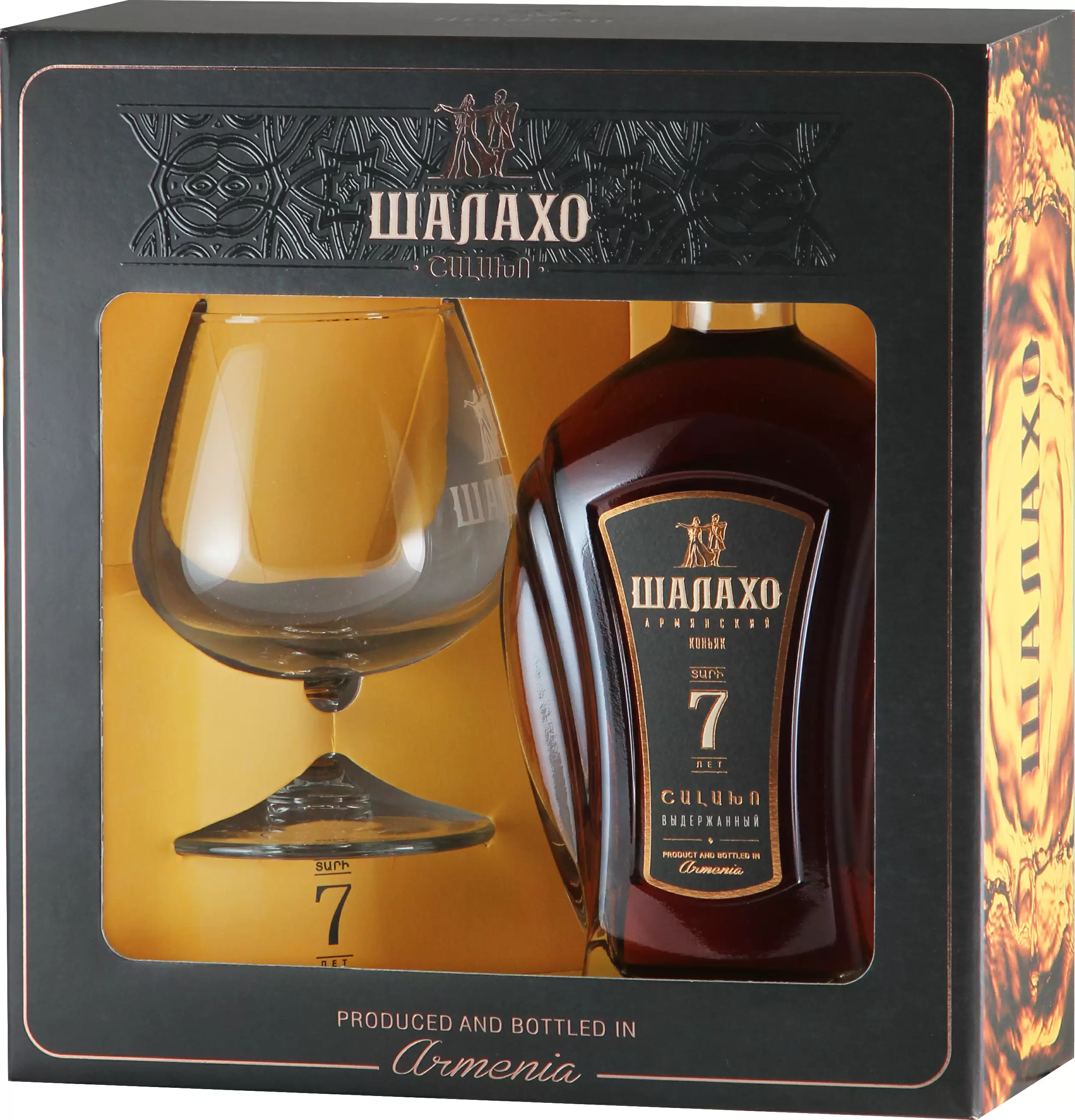 Коньяк Веди Алко Шалахо КВ 7-летний с бокалом 0.5 л Gift Box