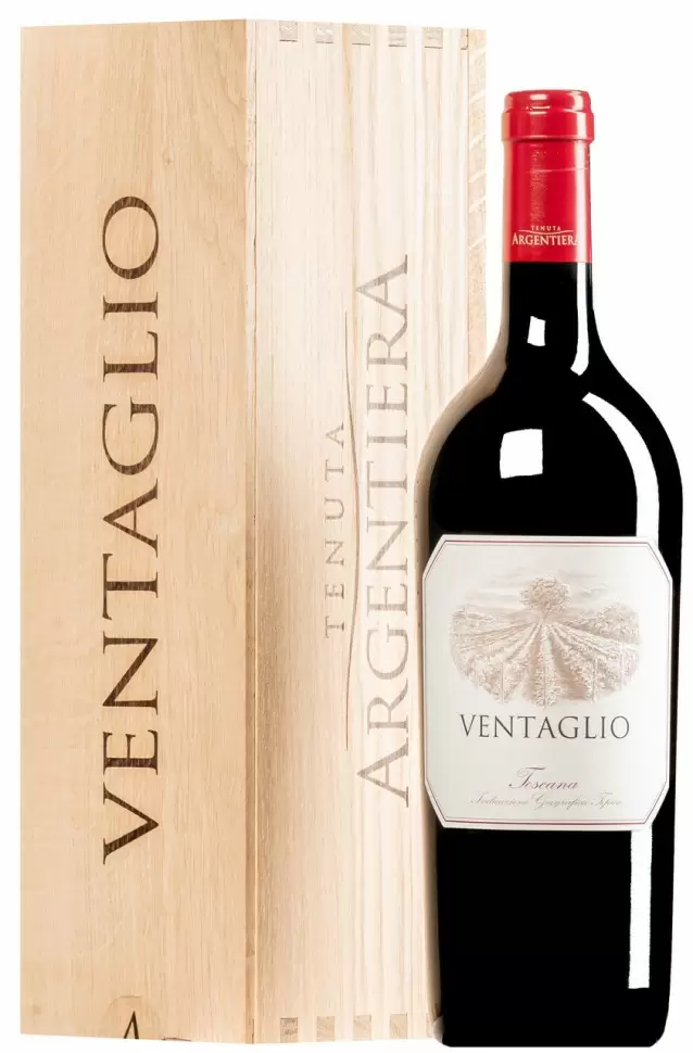 Вино Tenuta Argentiera Ventaglio wooden box 2020 г. 0.75 л в подарочной упаковке