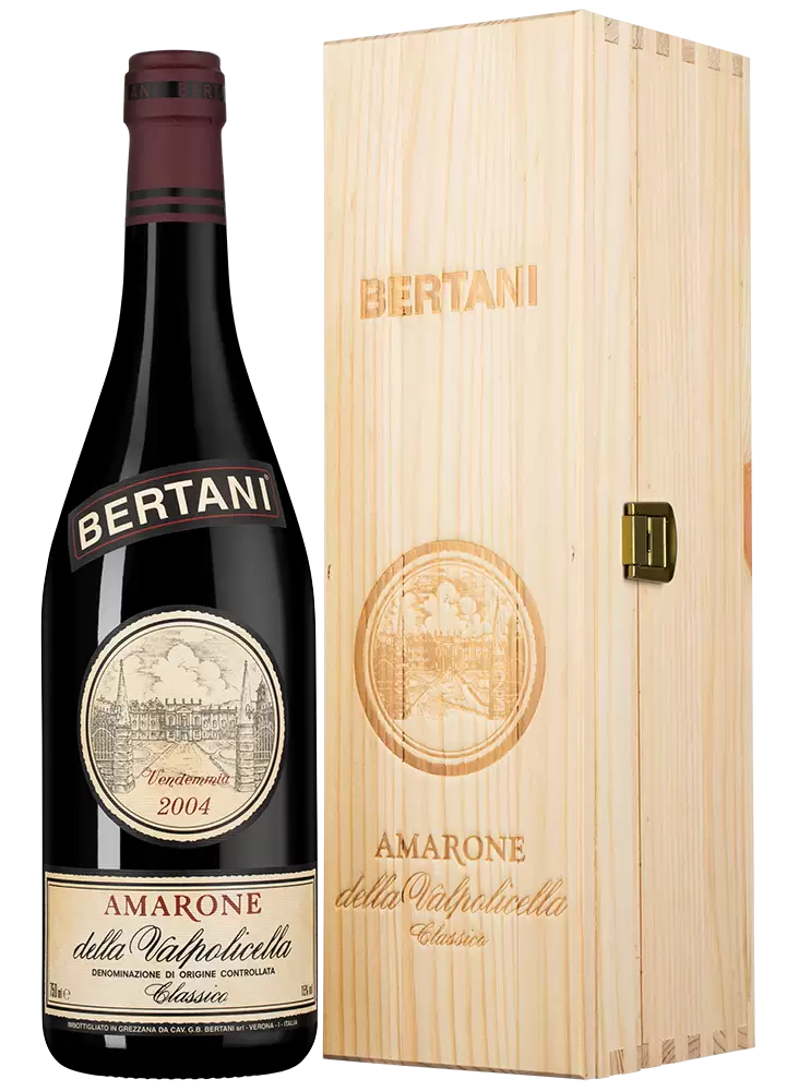 Вино Amarone della Valpolicella Classico Bertani 2004 г. 0.75 л Gift Box