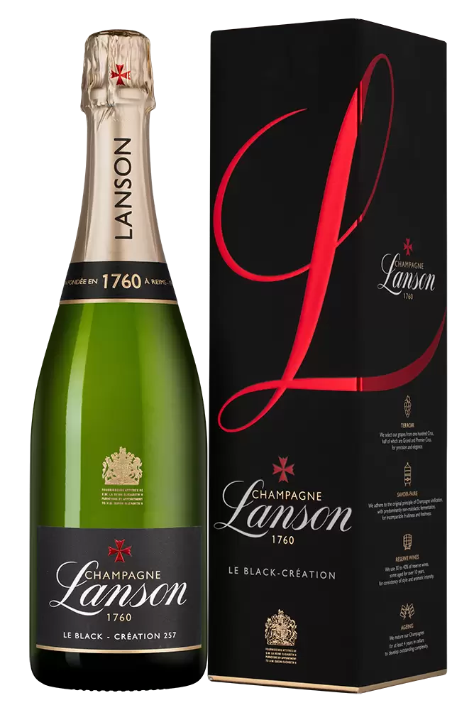 Шампанское Le Black Creation 257 Brut Lanson 0.75 л в подарочной упаковке