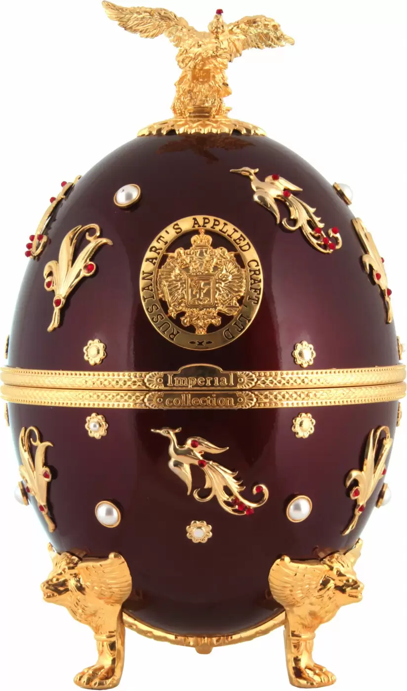Водка Императорская Коллекция Фаберже Темно-красного цвета с птицами 0.7 л Gift Box