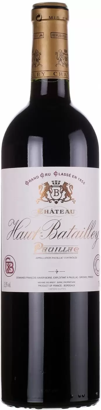 Вино Chateau Haut-Batailley Pauillac AOC 5-eme Grand Cru Classe 2012 г. 0.75 л