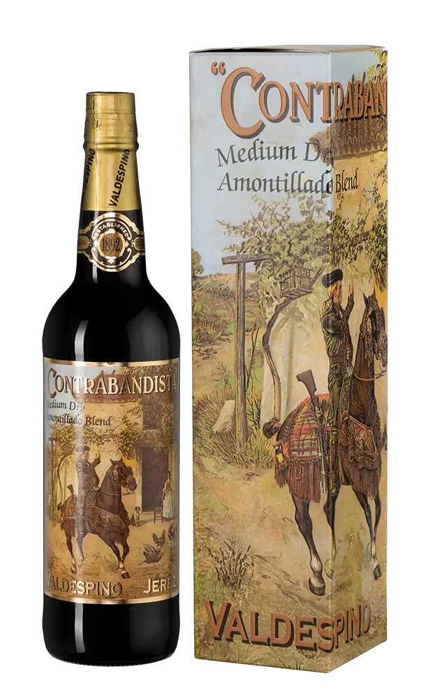 Херес Valdespino Amontillado Contrabandista 2019 г. 0.75 л Gift Box