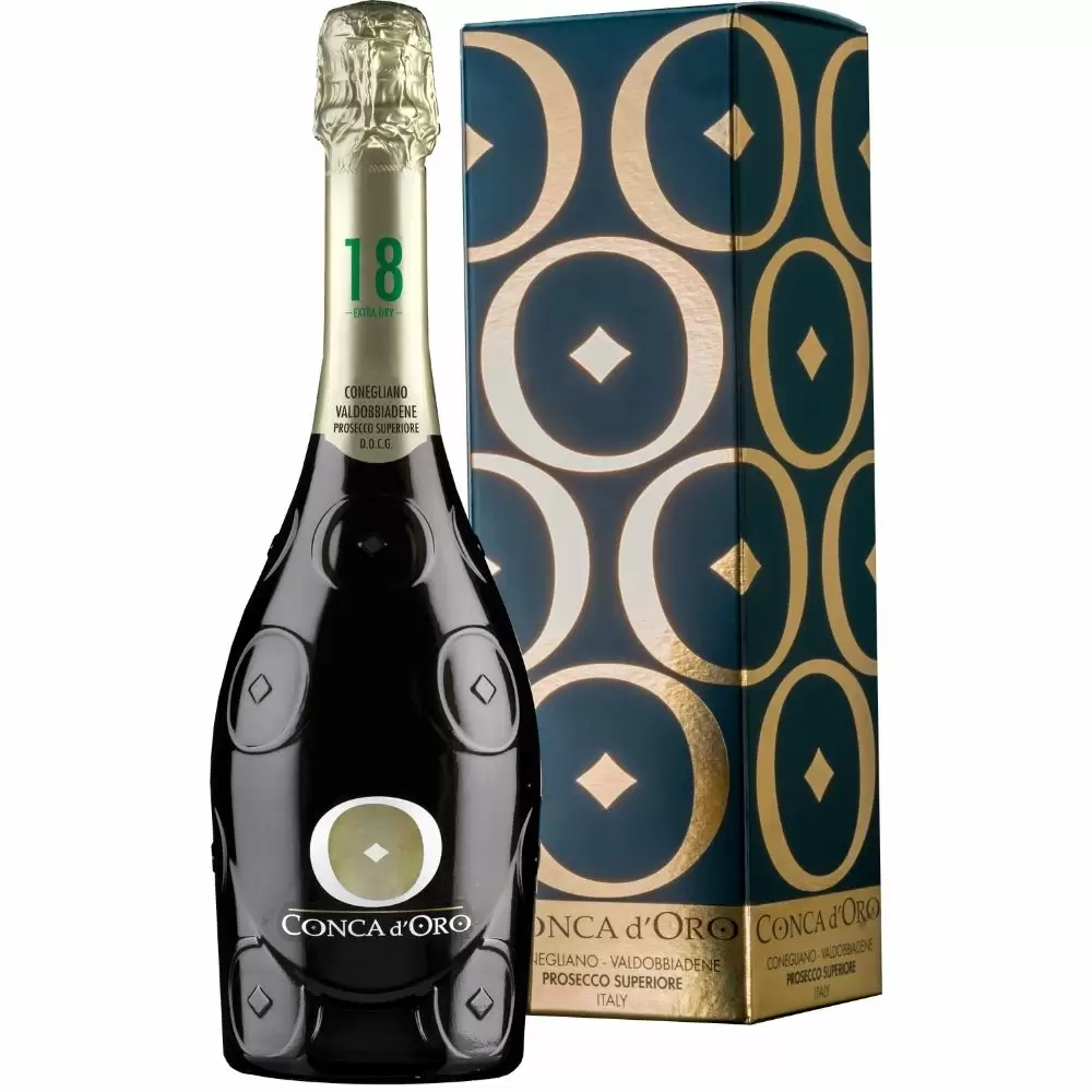 Игристое вино Conca d'Oro Prosecco Superiore Millesimato Conegliano Valdobbiadene Extra Dry 0.75 л Gift Box