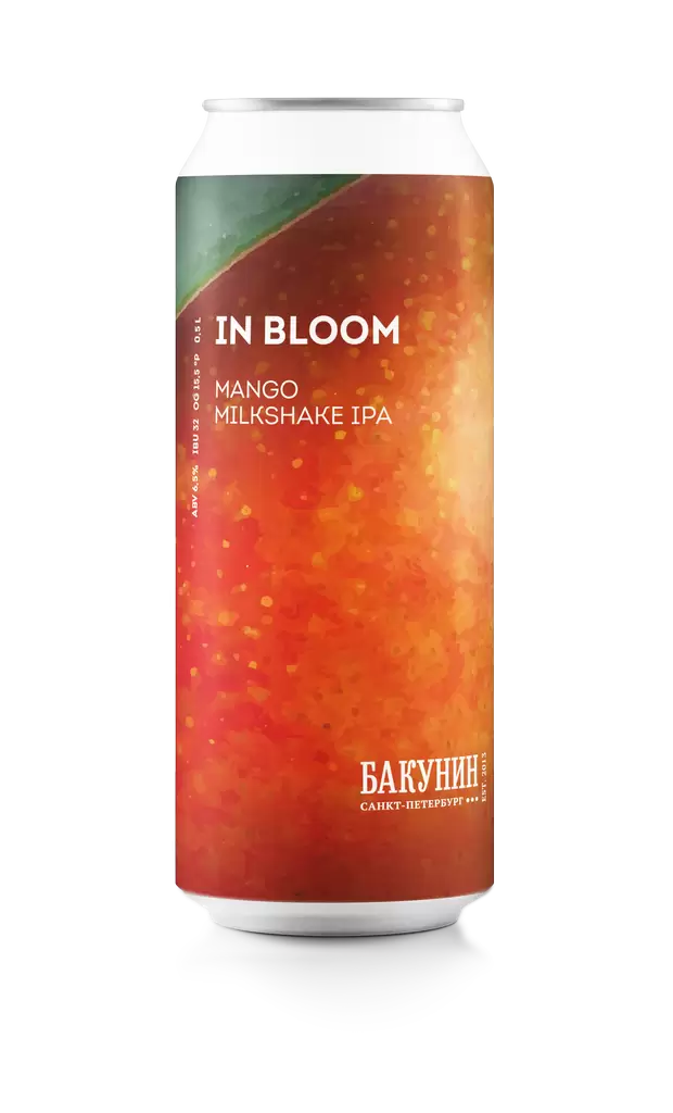 Пиво In Bloom Mango Milkshake IPA Бакунин Can 0.5 л