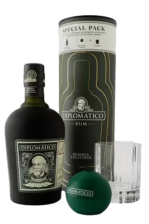 Ром Diplomatico Reserva Exclusiva 1 Glass & 1 Ice Mold 0.75 л Gift Box