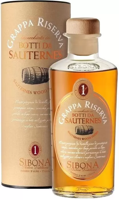 Граппа Sibona Riserva Sauternes Wood Finish 0.5 л Gift Box