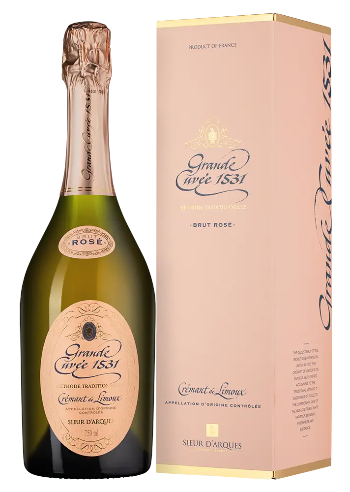 Игристое вино Grande Cuvee 1531 Cremant de Limoux Rose Aimery Sieur d'Arques 0.75 л Gift Box