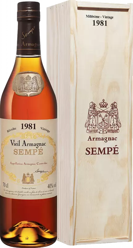 Арманьяк Sempe Vieil Vintage 1981 г. 0.7 л Gift Box