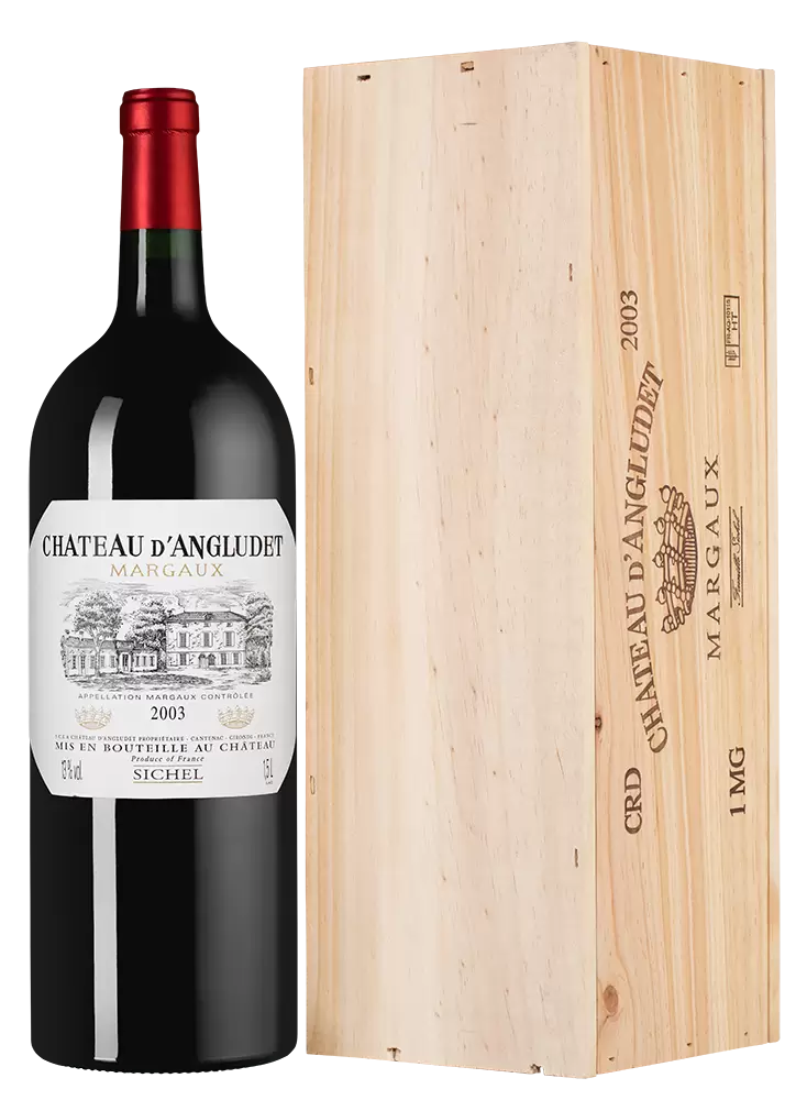 Вино Chateau d'Angludet 2003 г. 1.5 л Gift Box