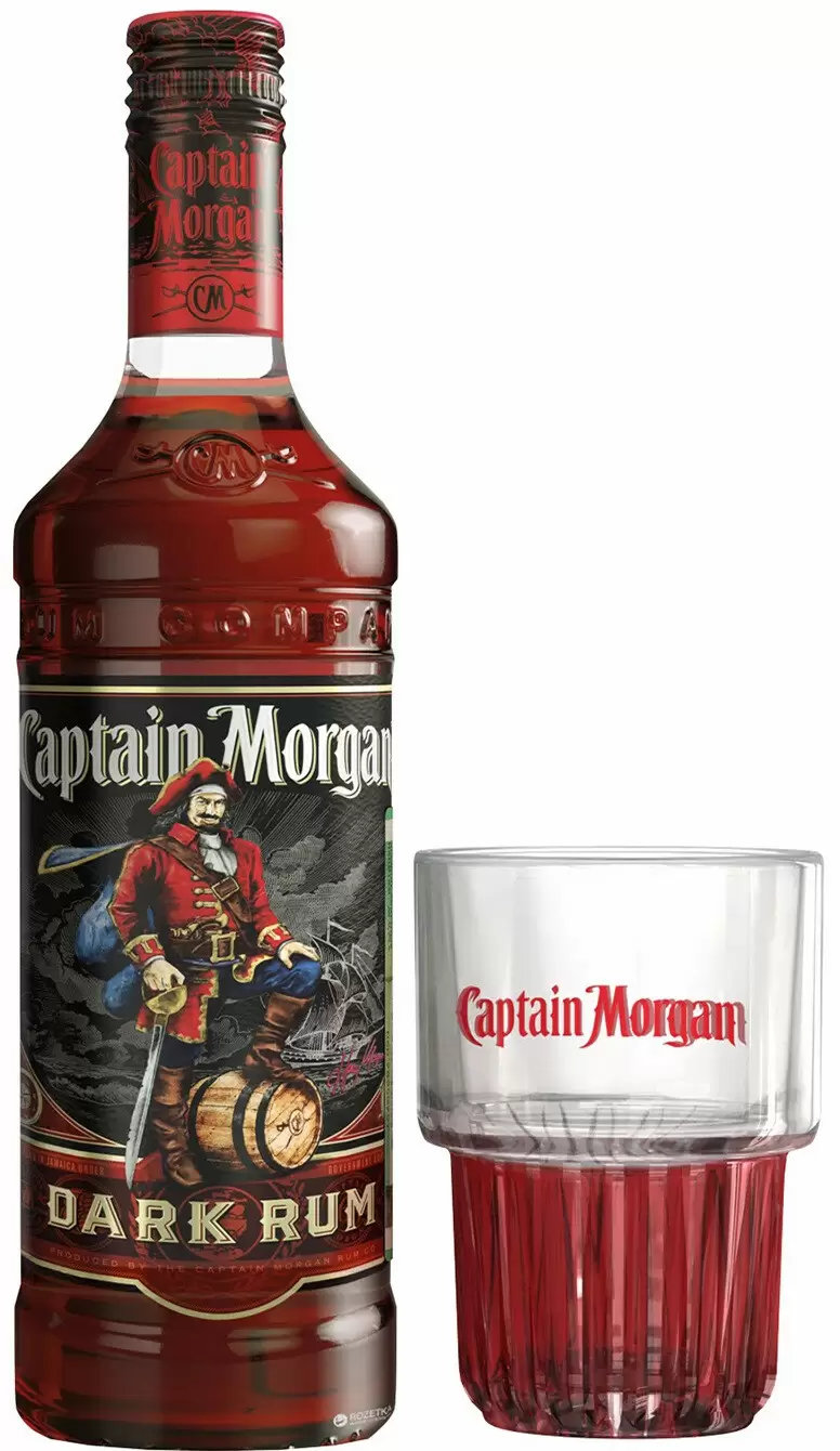 Ром Captain Morgan Dark 1 Glass 0.7 л