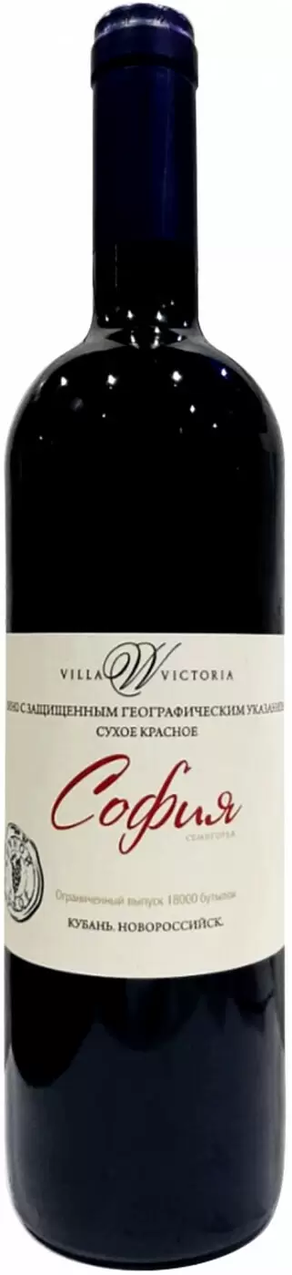 Вино Вилла Виктория София Красное Семигорье 0.75 л